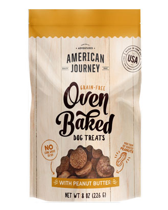 American Journey Peanut Butter Recipe Grain-Free Oven Baked Crunchy Biscuit Dog Treats